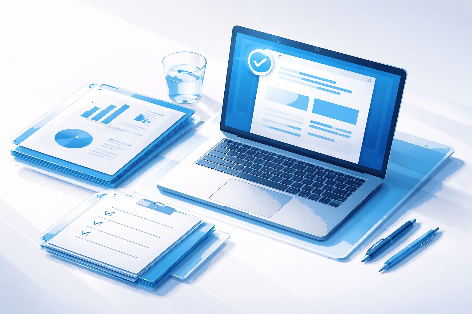 Illustration of a delivery report listing published pages with live links